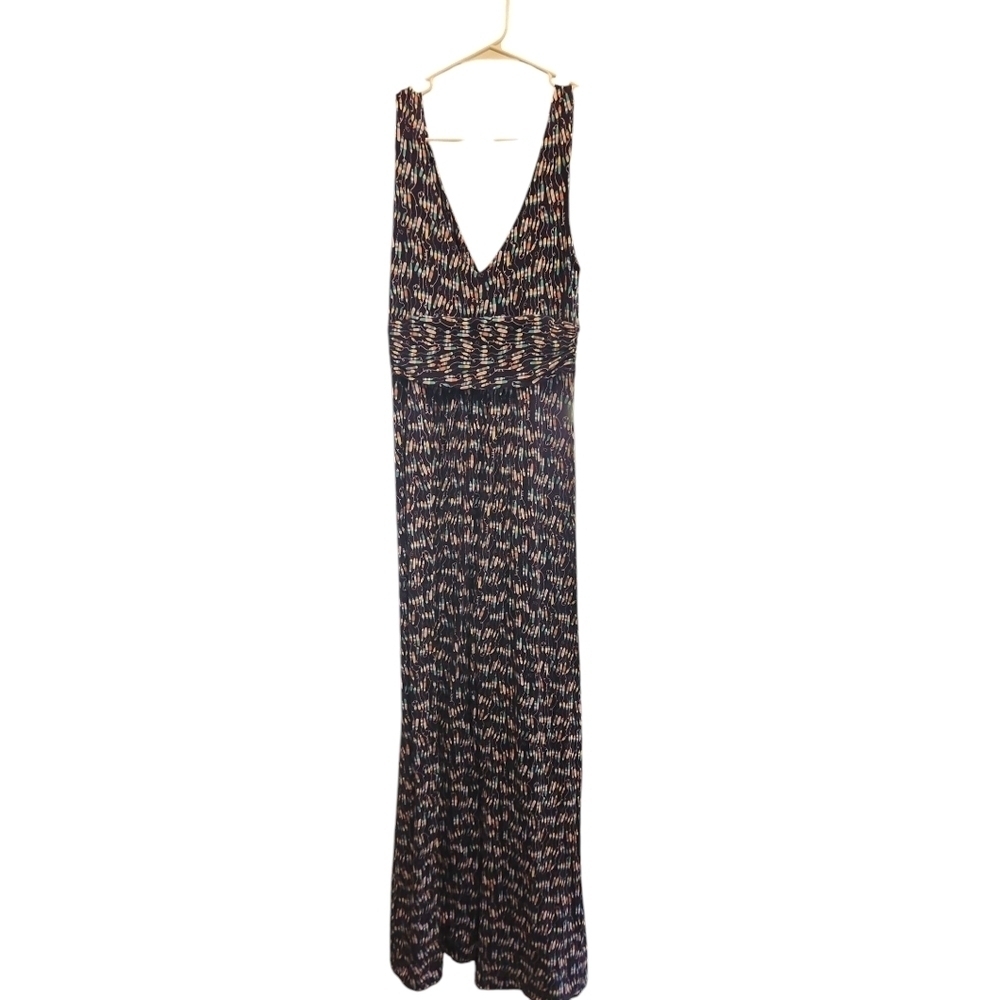 Lilly Pulitzer SZ Med Oh Buoy V-Neck Tank Maxi‎ Stretch Dress Nautical